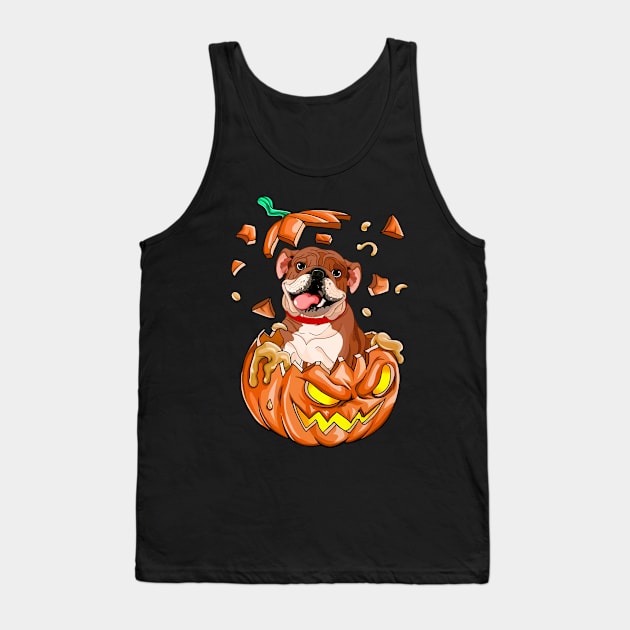 Pitbull In The Pumpkin tshirt halloween costume funny gift t-shirt Tank Top by American Woman